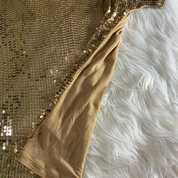 MICHAEL BY MICHAEL KORS GOLD SEQUINS TOP - Picture 4 of 6